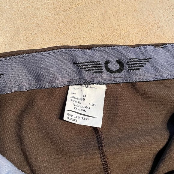 TuffRider Chocolate Brown Ribbed Knee Patch Breeches - Picture 4 of 4